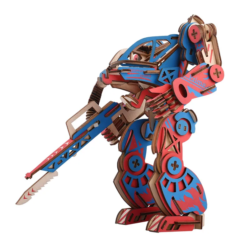 candice guo! wooden toy 3D puzzle DIY woodcraft assembly kit powersuit robot Mechanical armor boy birthday Christmas gift 1pc | Игрушки и