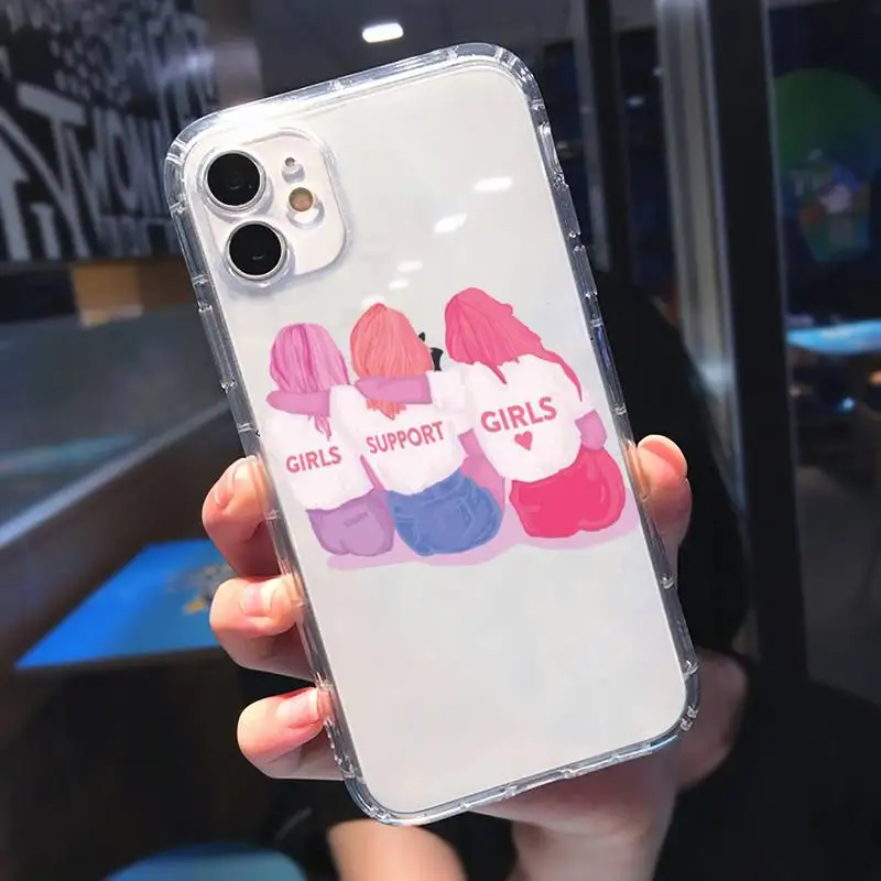 

Minimal Girl Power Feminist Phone Case Transparent soft For iphone 5 5s 5c se 6 6s 7 8 11 12 plus mini x xs xr pro max