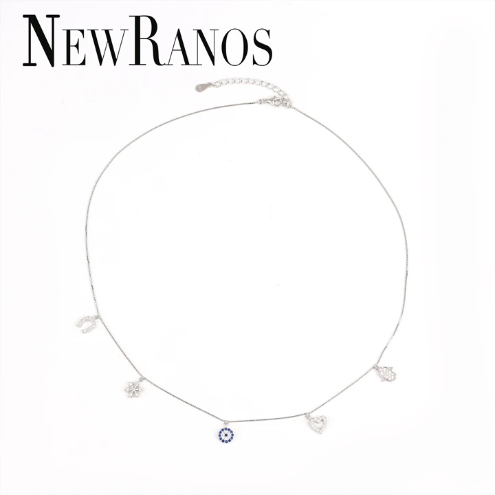 Newranos 925 пробы Серебряное массивное ожерелье на шею ожерелье в форме сердца и кулоны женские ювелирные изделия подарок