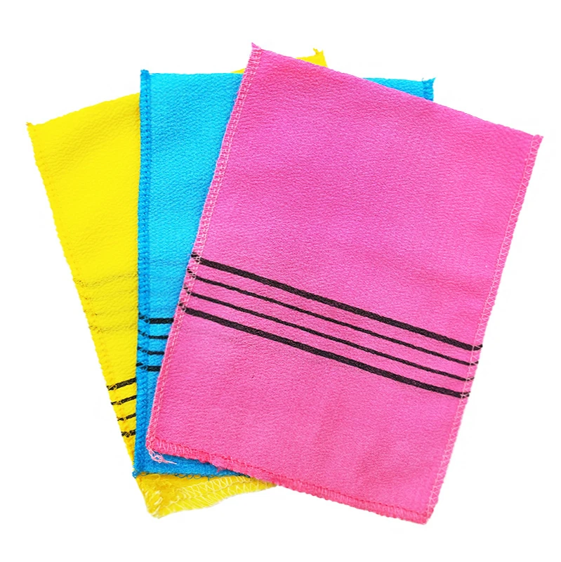 

4Pcs Double Sided Towel Korean Exfoliating Bath Washcloth Body Scrub Shower Towel Portable For Adults Coarse Grain Brush