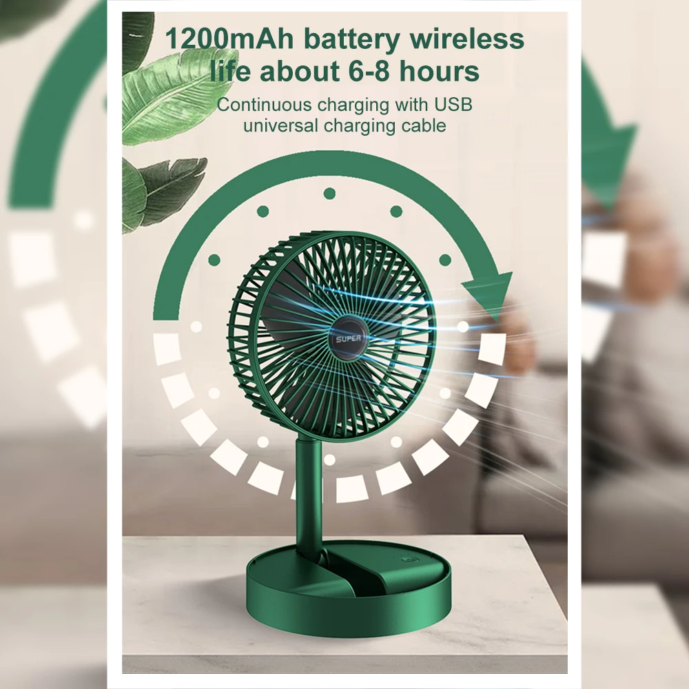 

Portable Electric Mini Fan Foldable Telescopic Fan USB Rechargeable Fan Office Household Low Noise High Battery Life Standby