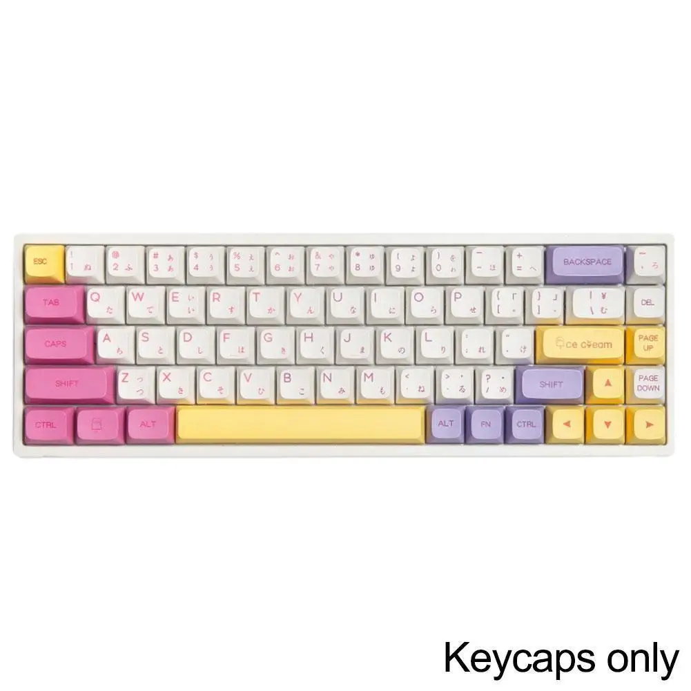 

136 Key Kawaii Key MX Switch Mechanical Keyboard Keycaps XDA Profile Hot Sublimation PBT Keycap Ice Cream Theme Key Caps