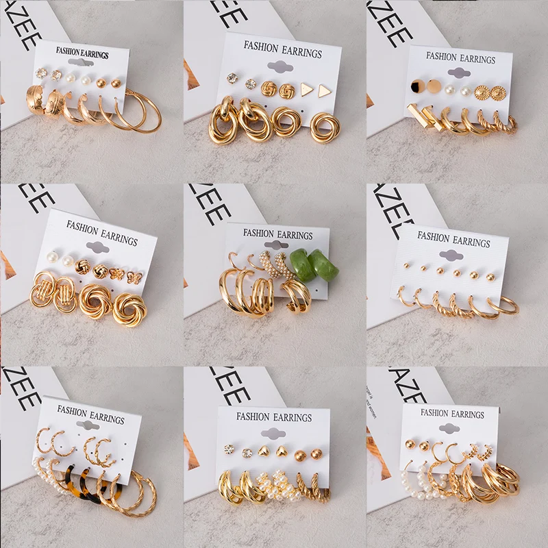 

Vintage Geometric Round Hoop Earrings for Women Statement Tassel Earrings Korean Dangle Drop Earrings 2021 Trend Fashion Jewelry
