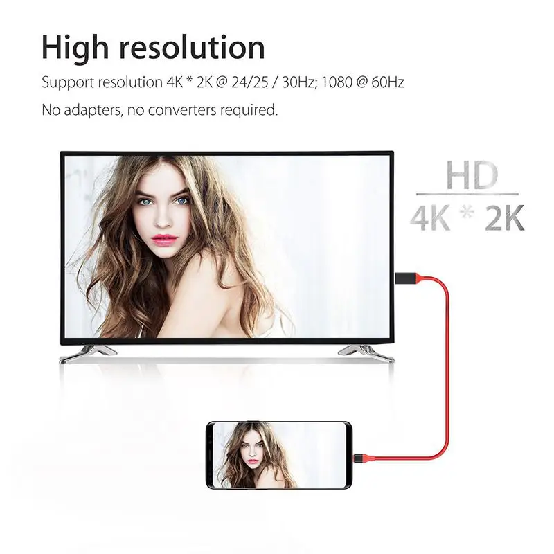 Кабель-адаптер USB 3 1 к HDMI 4K 2 м type C кабель для MacBook samsung Galaxy S9/S8/Note 9 huawei P30 |