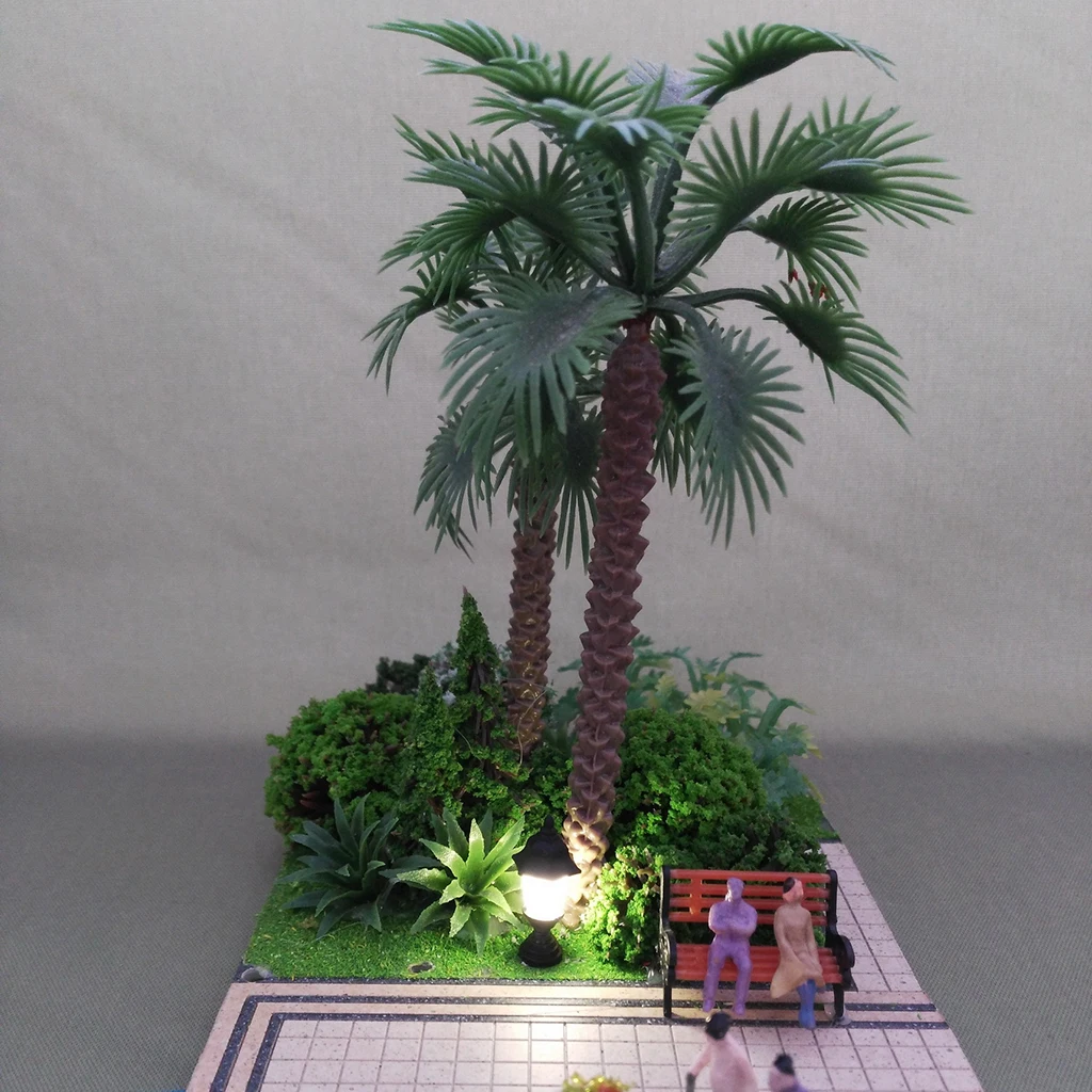 

10pcs 1:100 Scale 1.9cm Garden Miniatures Landscape Decorations Street LEDs