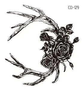 CD-129 Rocooart женские сексуальные хны цветок временные татуировки наклейки Черные Водонепроницаемые поддельные ювелирные изделия татуировки Лотос боди арт татуировки Кружева - Цвет: CD-129