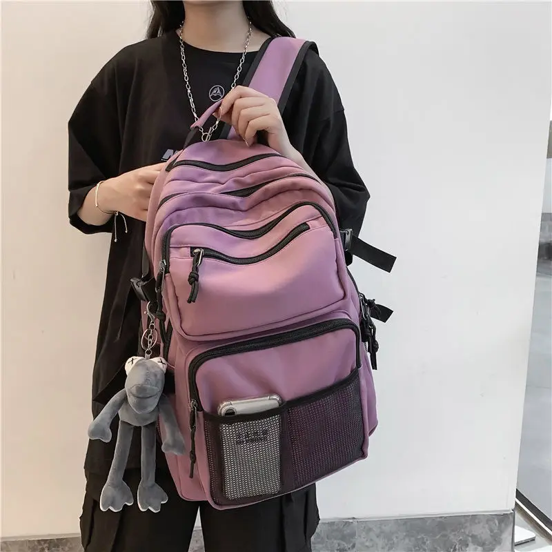 

2021 new large capacity waterproof nylon backpacks unisex multi-pocket mesh backpack fashion trend travel computer backpack