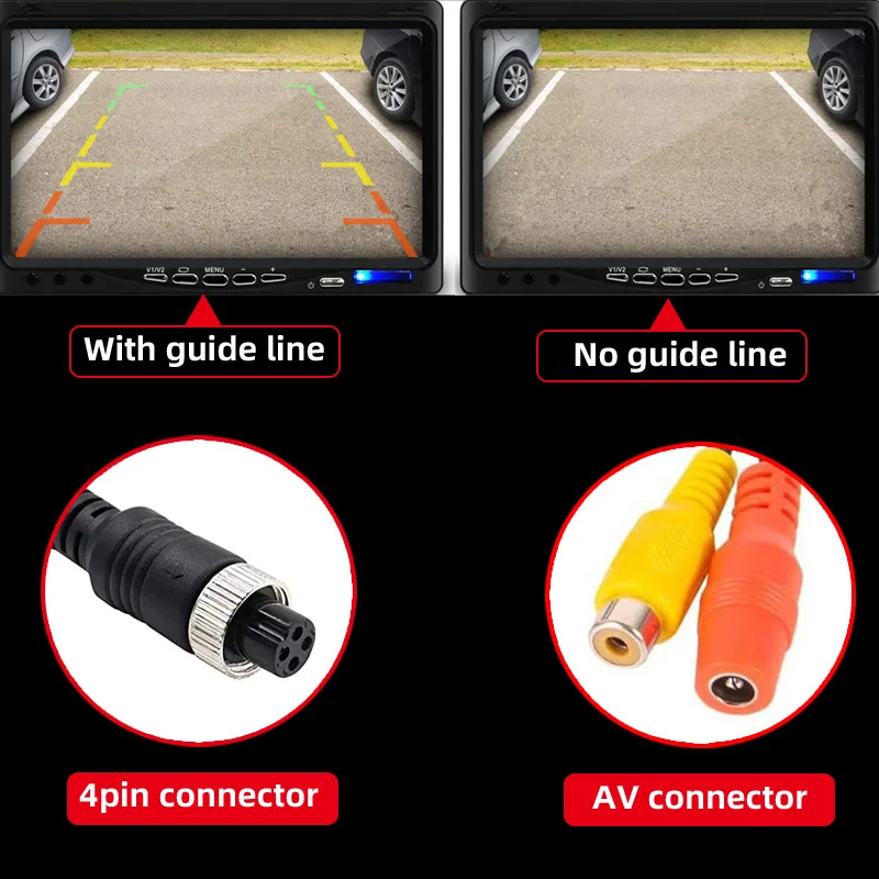 $107.90 12V/24V Truck Backup Camera 4Pin/AV Led IR Night Vision Heavy Duty Rear View Reverse Camera For Trailer/Bus/Van/Pickup Parking