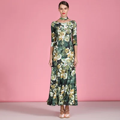 Дешевое платье для бальной комнаты стандартное Венского вальса танцев свободные