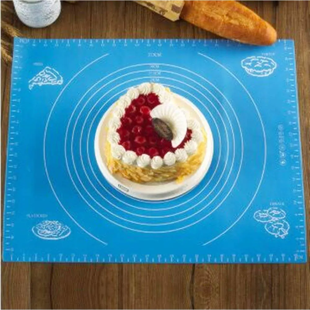 

50*40cm Extra Large Silicone Pastry Mat Non Stick Baking Pad with Measurement for Rolling Dough Pizza Dough Kitchen Tools