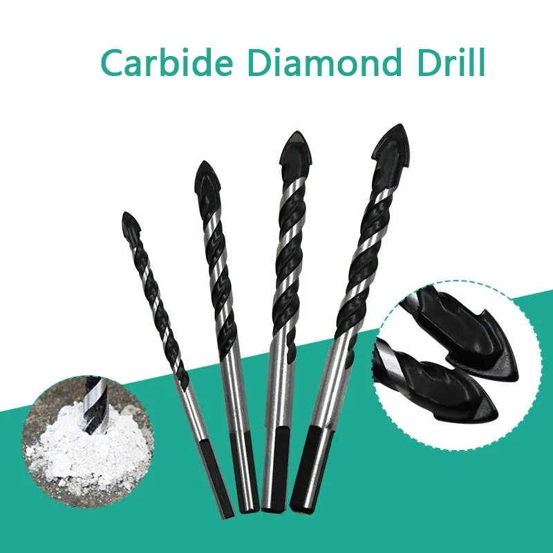 

3-12mm Tungsten Steel Metal Alloy Triangle Drill Bits for Ceramic Wall Glass Concrete Hole Opener Black Cutter Nail Metal Drill