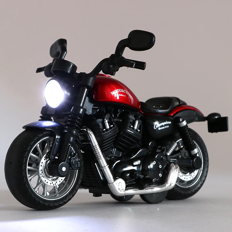 Игрушечная модель мотоцикла из сплава детский звуковой светильник детская