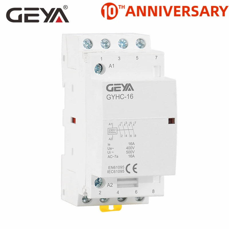 Модульный контактор GEYA GYHC 4P 16A 4NO или 2NO2NC 220 В/230 В 50/60 Гц|Замыкатели| |