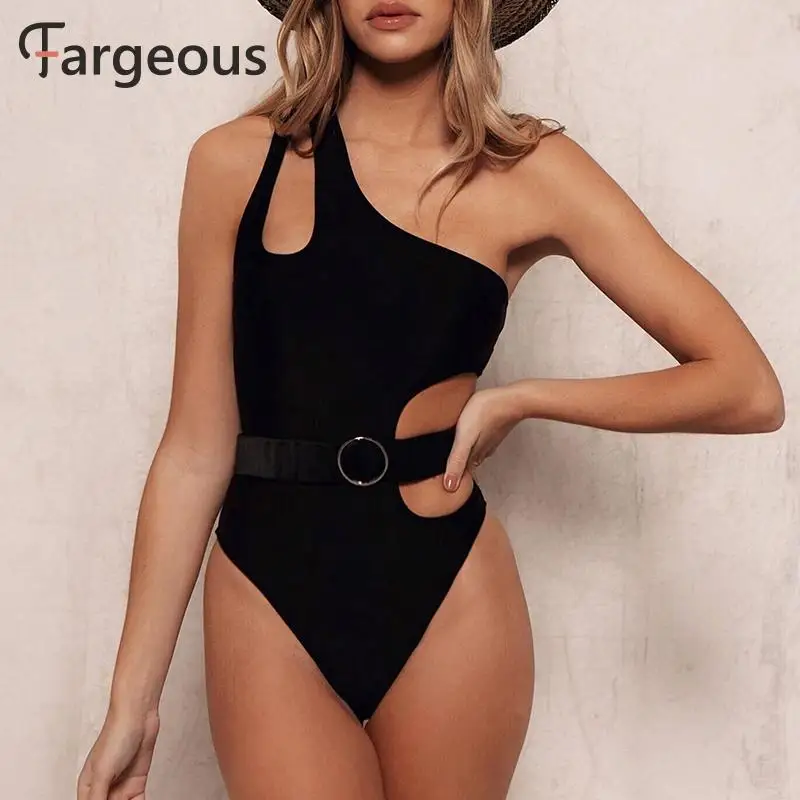 Fargeous Черный выдалбливают комплект из 1 предмета Для женщин пляжное сексуальное