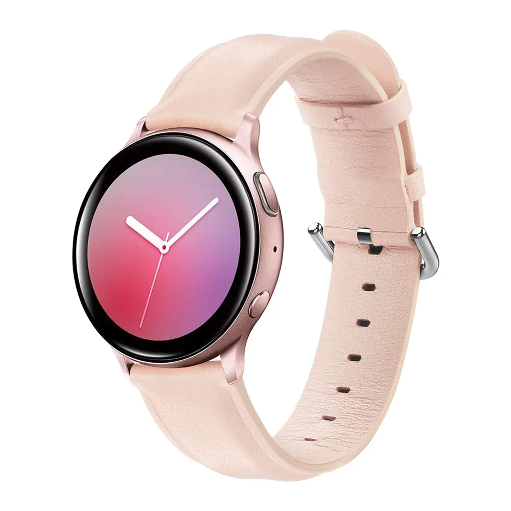 Ремешок из натуральной кожи для Samsung Galaxy Watch 42 мм 46 Active 2 Gear S3 браслет Huawei GT 20 22