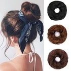 100% человеческие волосы булочка шиньон Реми волосы шиньон искусственный пончик наращивание резиновые кусочки волос булочки для женщин Плетеный шиньон