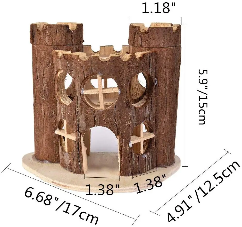 Деревянный домик для хомяка маленькая хижина крысиных мышей гэрбильная клетка