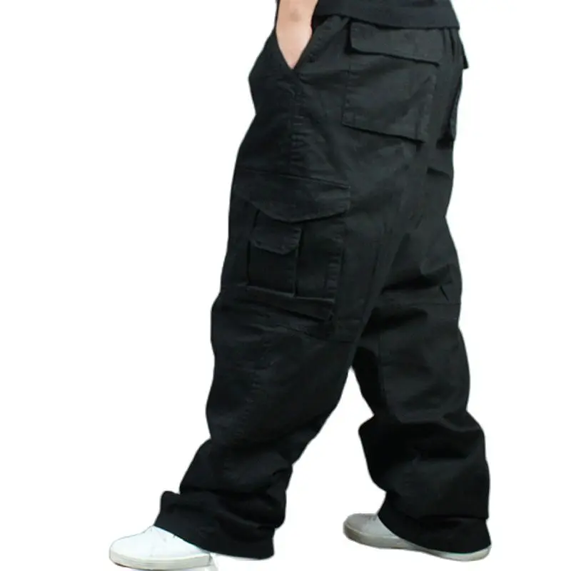 

Plus Size Loose Baggy Cargo Pants Men Casual Harem Pants Cotton Wide Leg Trousers Hip Hop Joggers Pants Man Clothing