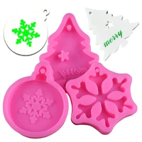 3d christmas tree snowflake silicone cake mold diy pastry decorating tools aromatherapy fondant chocolate jelly pendant mould