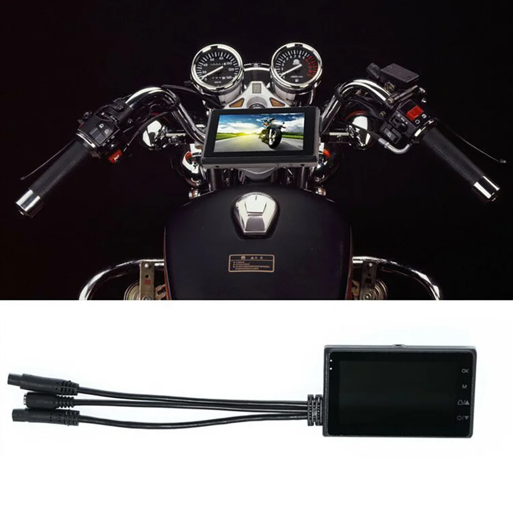 Мотоцикл Камера DVR мотор Dash Cam Специальная двойная Трек переднего и заднего Видео