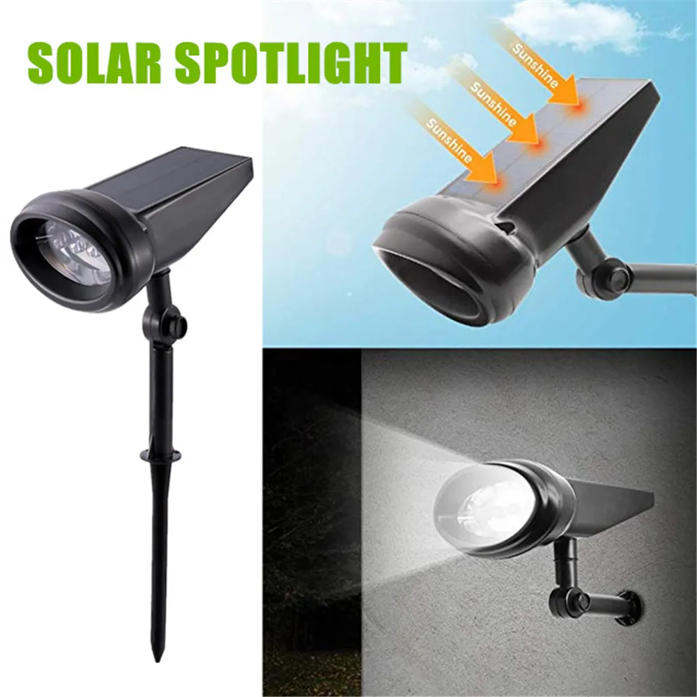 Уличный светильник на солнечной батарее 4 светодиода регулируемый