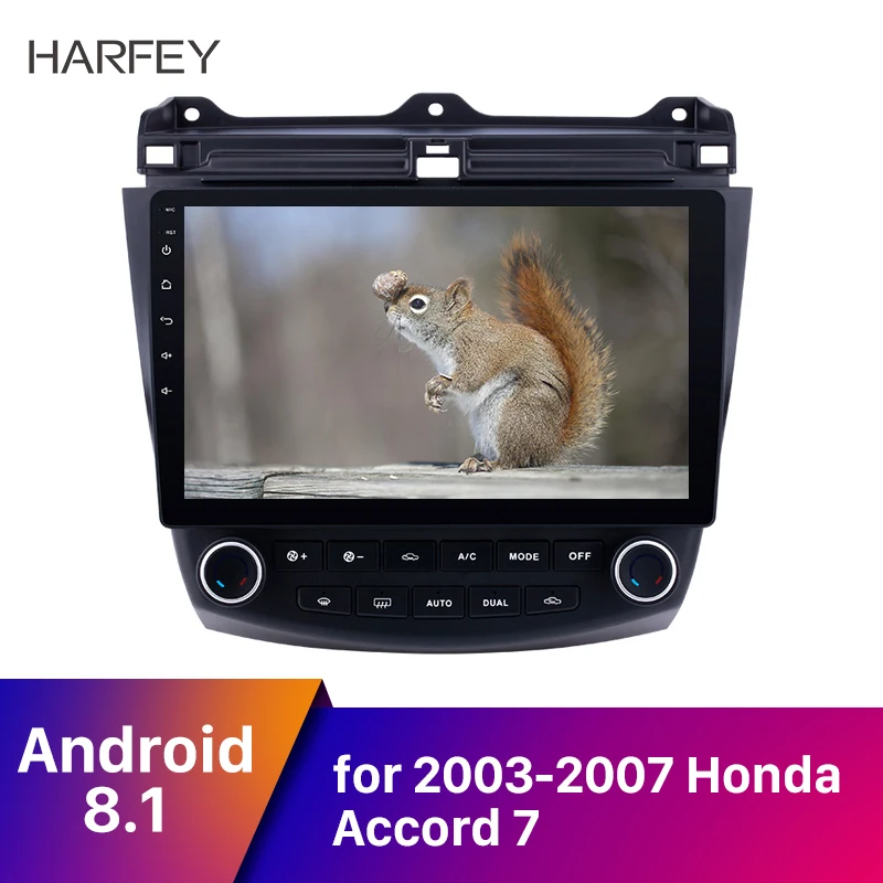 Harfey 10.1&quot Android 8.1 GPS Navigation Bluetooth Head Unit 1024*600 HD Touchscreen Car Radio for Honda Accord 7 2003-2007 Audio |