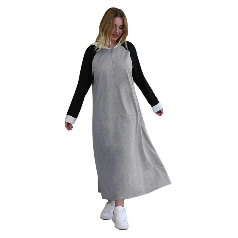 

4xl hoodie sweatshirt dress casual with pocket long maxi dress plus size women dress fall spring big size dresses robe femme