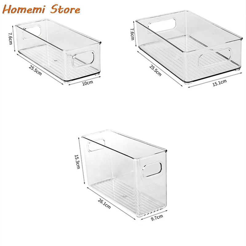 

Refrigerator Food Storge Organizer Bins-Stackable Fridge Organizers With Handles Countertops Cabinets Food Storage Rack