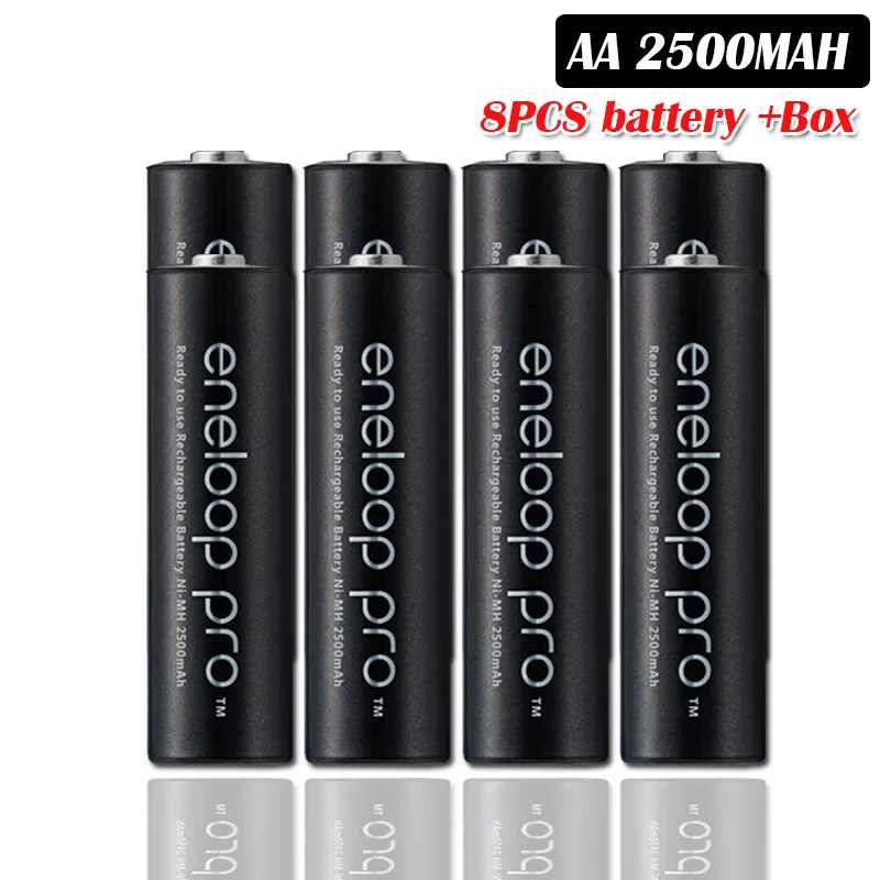 8pcs Panasonic 1.2V 2500mAh NI-MH AA rechargeable battery For Flashlight Camera Toy remote control PreCharged high capacity Battery - Цвет: 8pcs