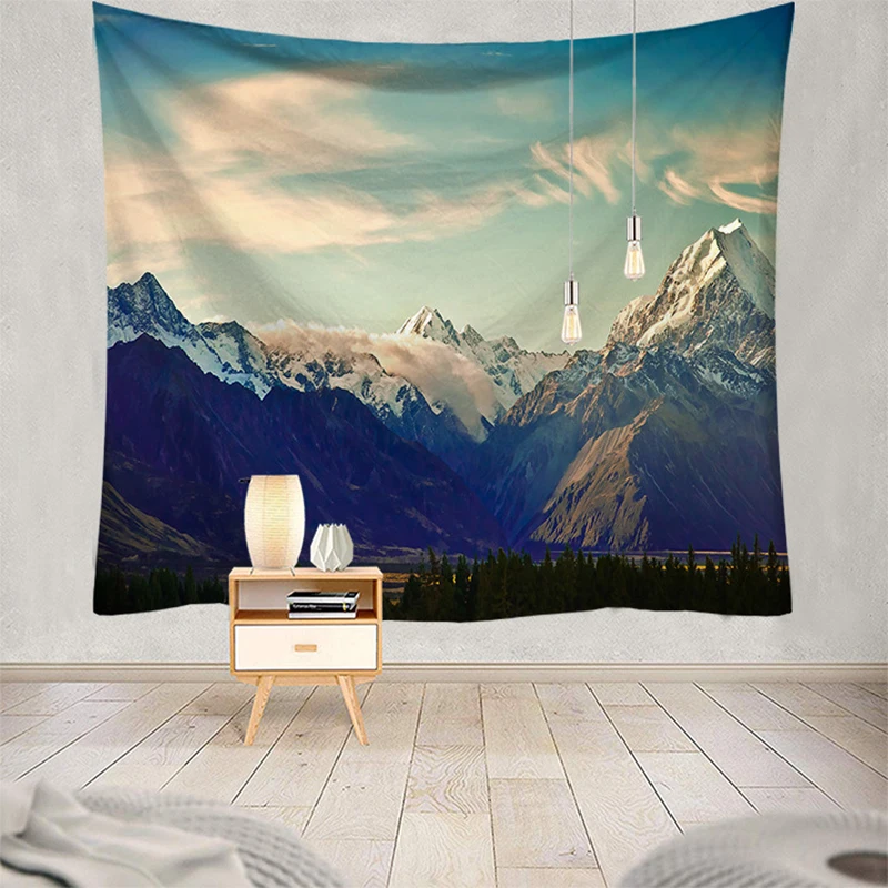 Недорогой гобелен с изображением гор и озера настенное пляжное полотенце
