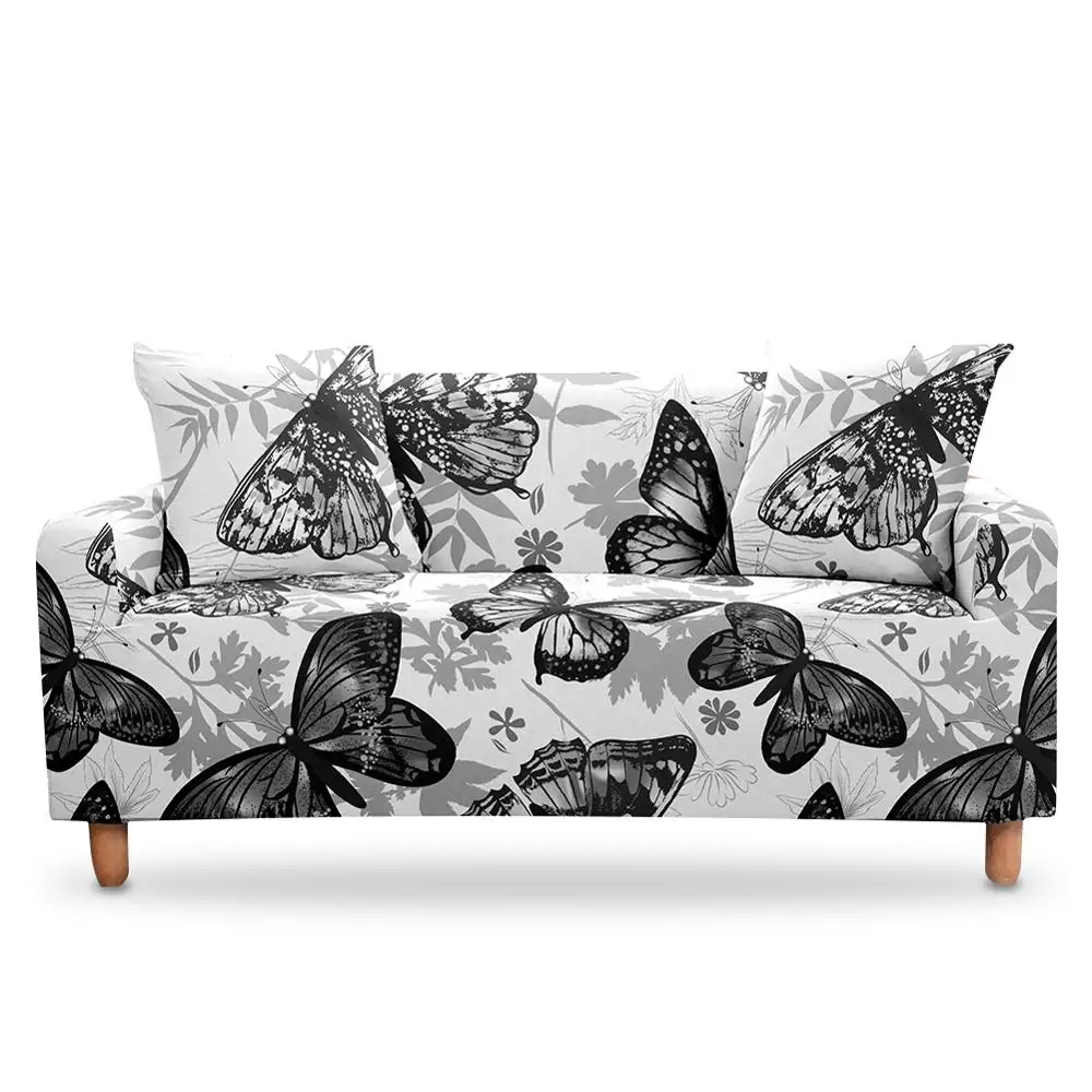 

Butterfly Sofa Cover for Living Room Sectional Couch Cover Elastic Stretch Sofa Cover Armchair Slipcovers (No Pillow Case)