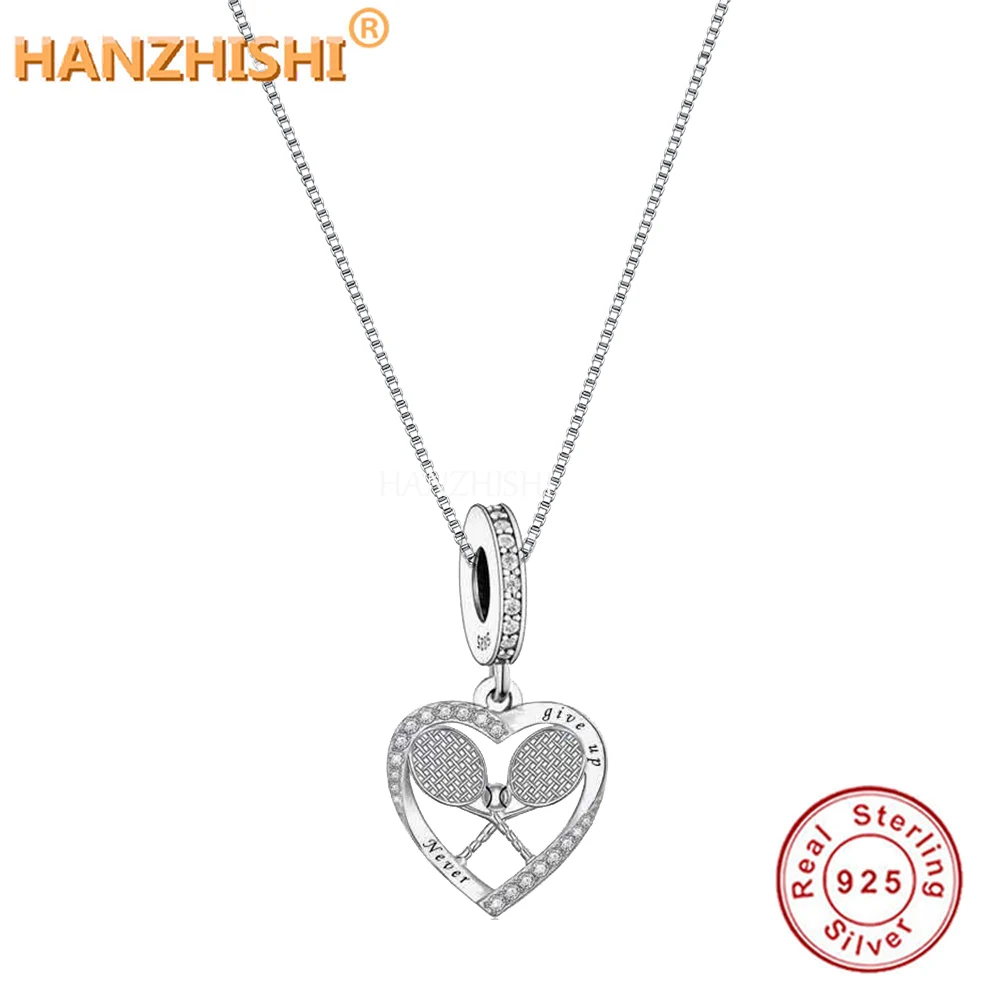 

Never Give Up Necklaces Jewellery 925 Sterling Silver Racket Pendant Necklace Anniversary Birthday Mum Wife Girlfriend Gifts