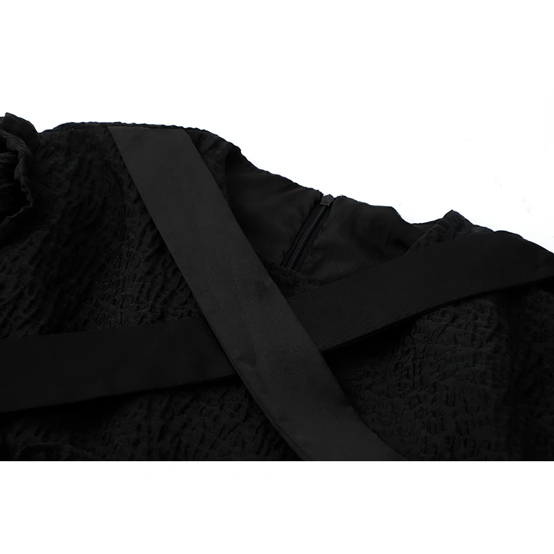 Женское платье-мини с пышными рукавами повседневное черное платье в готическом