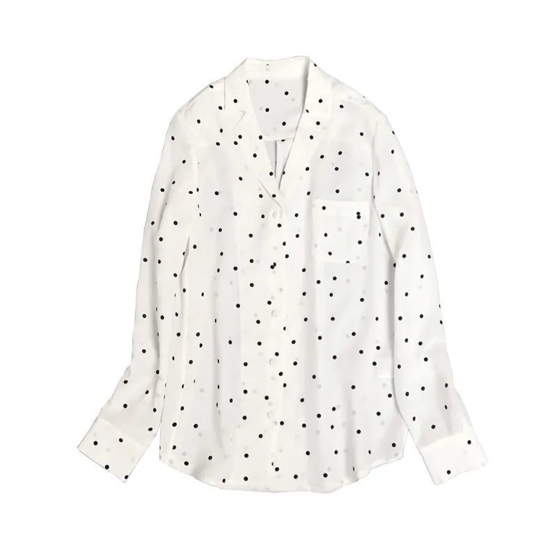 Женские рубашки с отложным воротником элегантные блузки длинным рукавом и топы