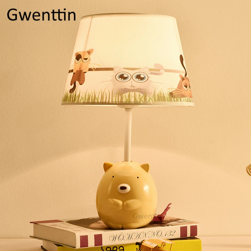 Современные настольные лампы с животными светодиодные подставки тканевые