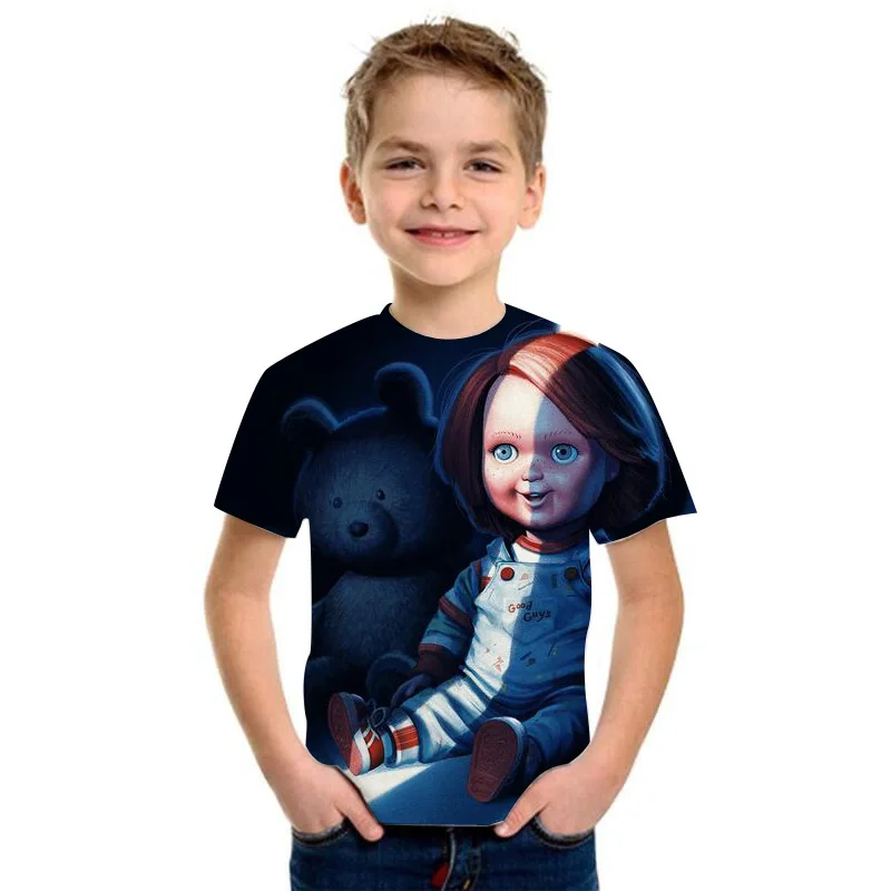

2021 Chucky 3d T-Shirt Kids Short Sleeve T Shirt Boys Girls Horror Movie Tees Tops for Kids Fashion T-shirt 3d TShirt Tees Baby