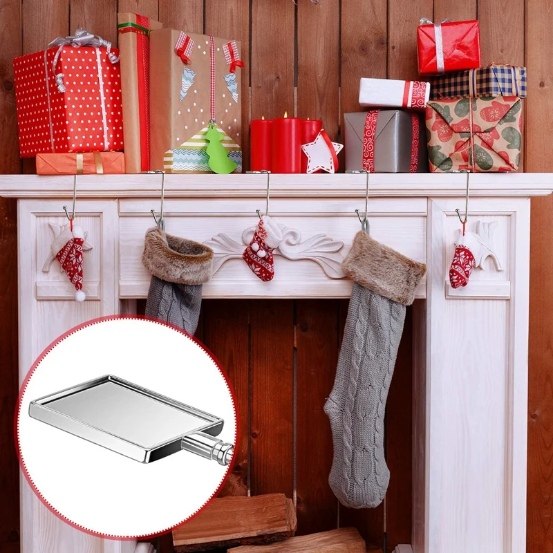 

5Pcs Christmas Safety Hang Grip Stocking Holders Mantel Hooks Hangers Home Hooks for Christmas Home Holiday Decoration