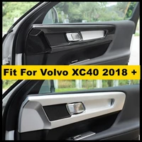inner door pull doorknob handle bowl decoratio panel cover trim fit for volvo xc40 2018 2022 carbon fiber look interior refit