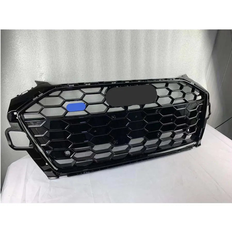 

For RS4 Style Front Sport Hex Mesh Honeycomb Hood Grill Gloss Black for Audi A4 2020-2021