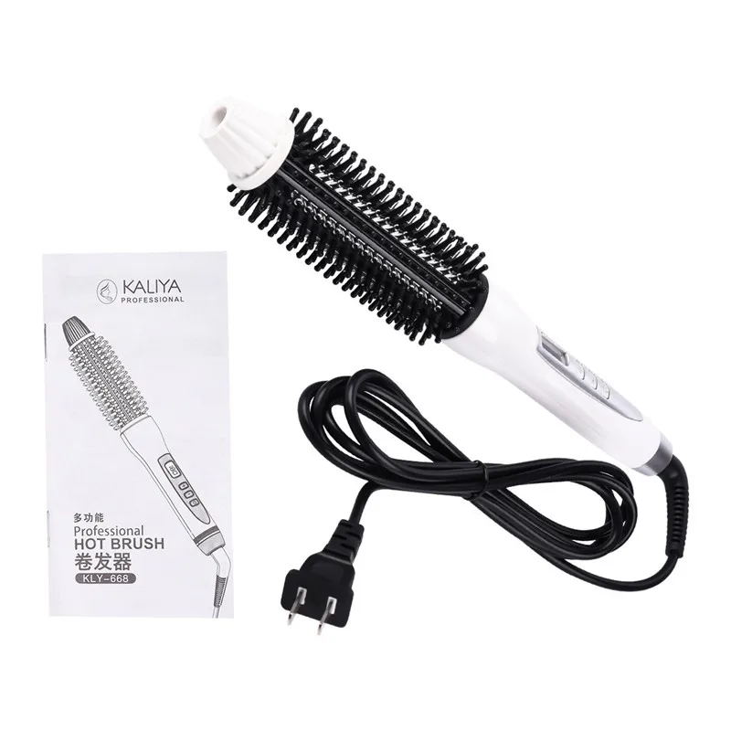 

CkeyiN Professional Electric Ceramic Anion Hair Curler Straightener Heat Comb LCD Hair Brush Curling Comb Round Roller Waver