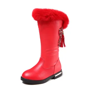 Модная детская зимняя обувь с кисточками; Длинные теплые зимние сапоги принцессы 2020 года; Зимние сапоги из натуральной кожи для больших девочек; 8-12 лет