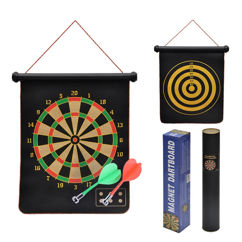 

12/15/17 Inches Magnetic Dart Board Darts Suit Double Sided Flocking Dartboards Darts Plate of Safety Dart Safety Game Board Toy
