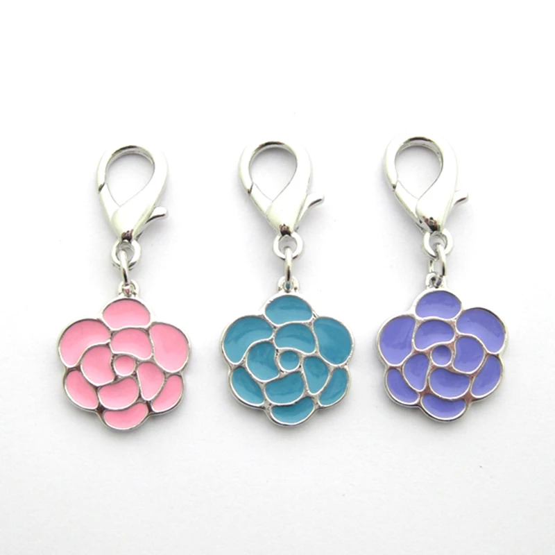 Собака Кошка подвеска в форме цветка розы Двусторонняя краска украшения для