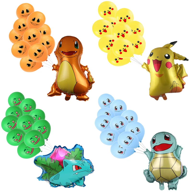 Новые воздушные шары Пикачу pokemon go, праздничные вечерние шары с днем рождения, праздничные украшения для детей, подарок для мальчиков, Мультяшные игрушки