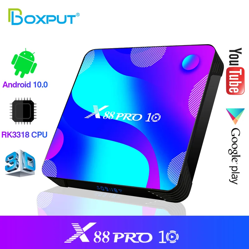 ТВ Box Android 10 X88 PRO RK3318 коробка двухъядерный процессор Wi-Fi 2 4G 5G BT 4 0 Youtube медиа-плеер ГБ