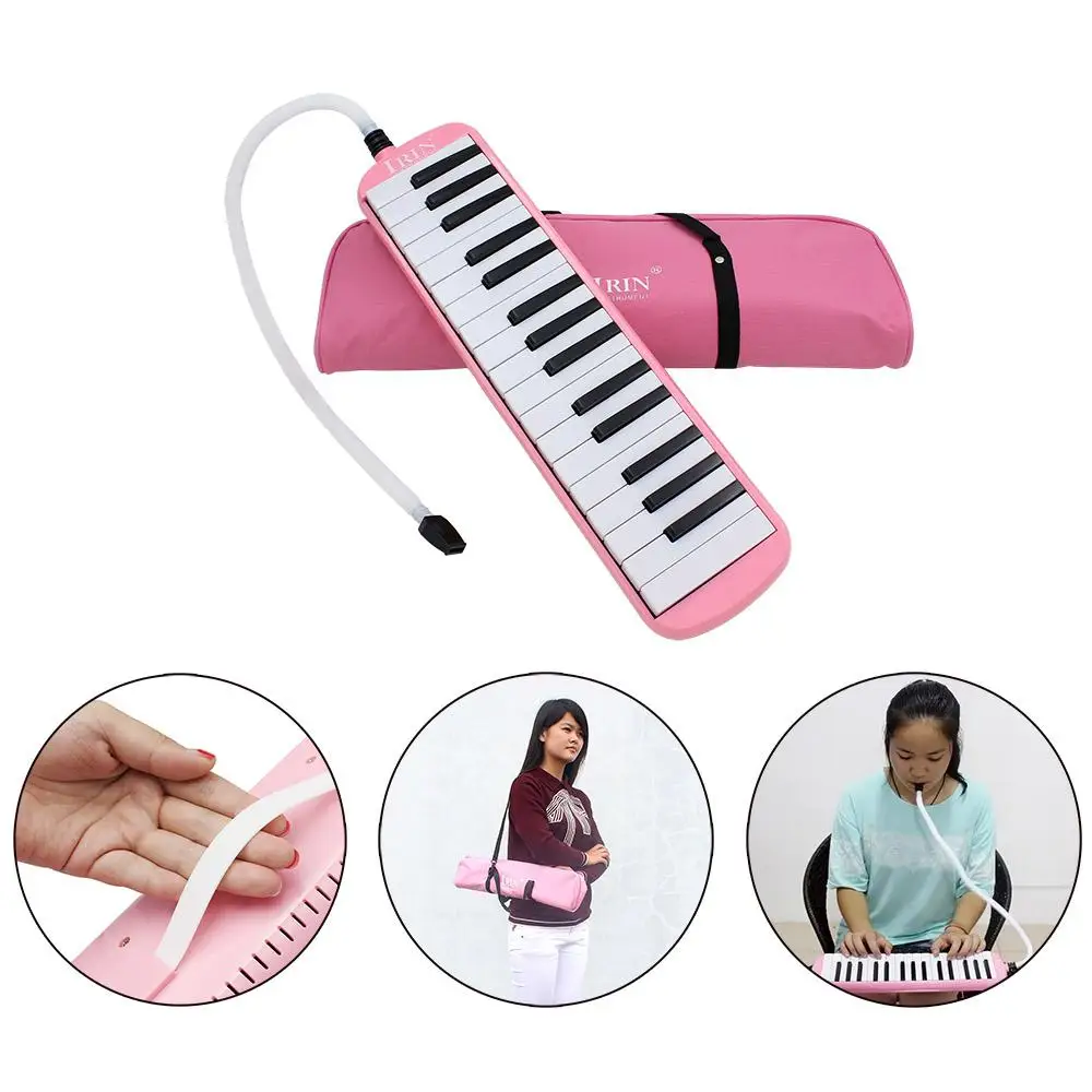 32 Key Piano Style Melodica with Deluxe Carrying Case Organ Accordion Mouth Piece Blow Key Board Instrument