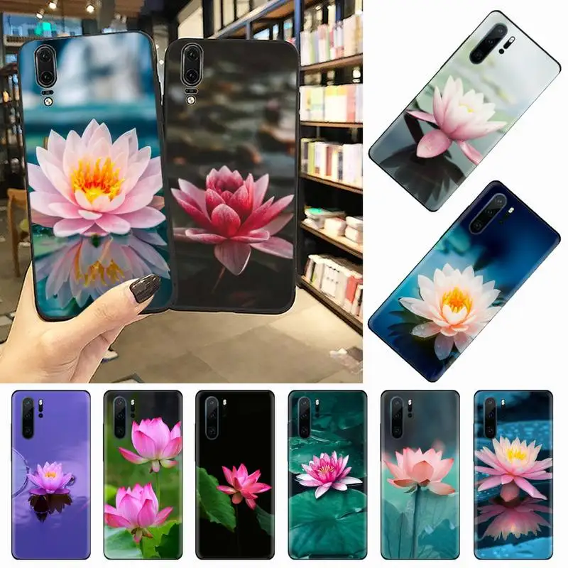 

Lotus Flowers pattern Phone Case For Huawei honor Mate 10 20 30 40 i 9 8 pro x Lite P smart 2019 nova 5t