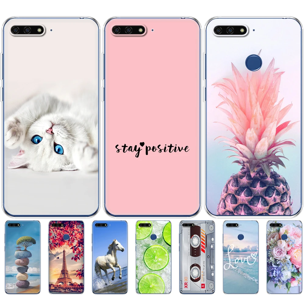 for huawei y6 2018 case 5 7 inch atu l21 silicon soft tpu back phone case cover for huawei y6 prime 2018 protective coque bumper free global shipping
