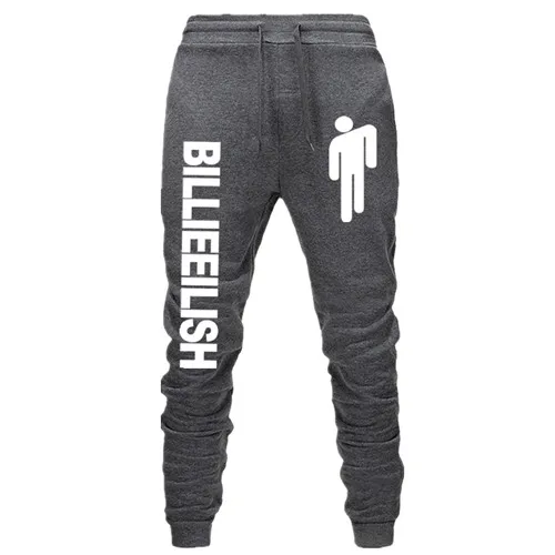 WM22-24-Dark Gray Billie Eilish модные брюки с принтом женские/мужские спортивные штаны для фитнеса горячая Распродажа повседневные трендовые обтягивающие брюки для бега - Цвет: WM22-24-Dark Gray