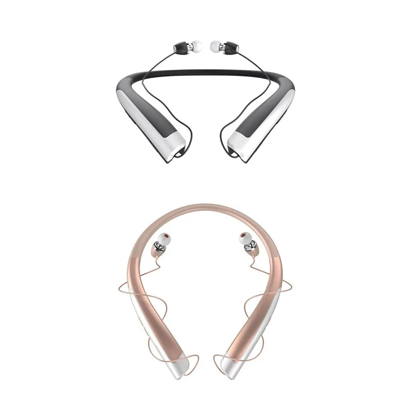 

2 Pcs HBS1100 Wireless Earbuds Stereo Headset Music Headphone Sport Headset In Ear Bluetooth Earphone Black & Gold